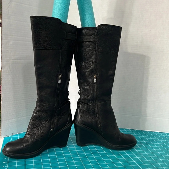 Timberland Black Leather Knee High Boots Size 8.5 - Picture 7 of 10